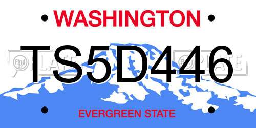 TS5D446 Washington License Plate