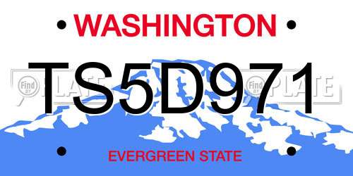 TS5D971 Washington License Plate