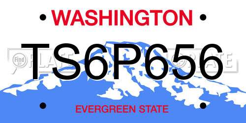 TS6P656 Washington License Plate