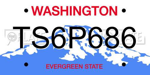 TS6P686 Washington License Plate
