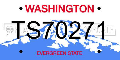 TS70271 Washington License Plate