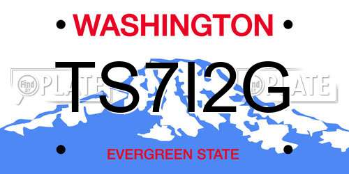 TS7I2G Washington License Plate