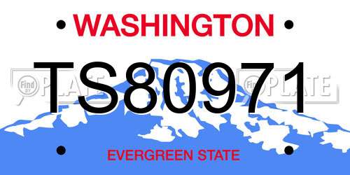 TS80971 Washington License Plate