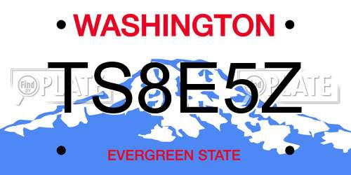 TS8E5Z Washington License Plate
