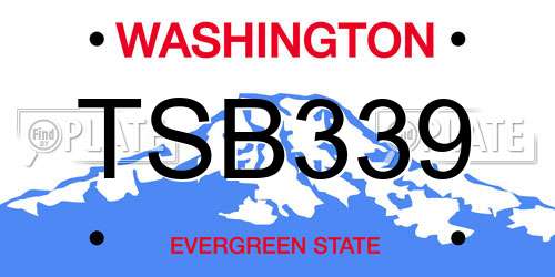 TSB339 Washington License Plate