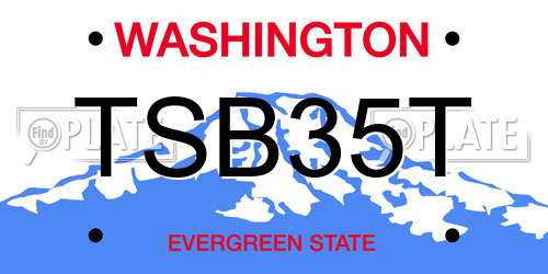 TSB35T Washington License Plate