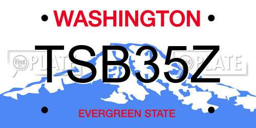 TSB35Z Washington License Plate