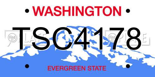 TSC4178 Washington License Plate