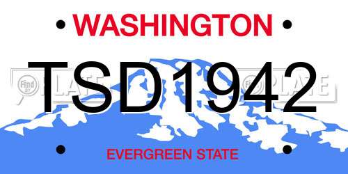 TSD1942 Washington License Plate
