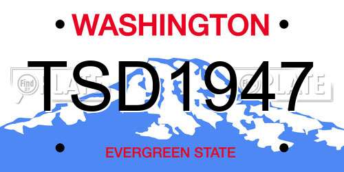 TSD1947 Washington License Plate
