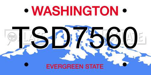 TSD7560 Washington License Plate