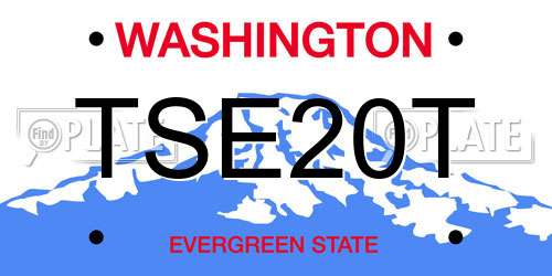 TSE20T Washington License Plate