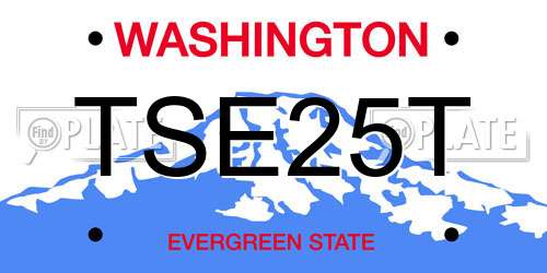 TSE25T Washington License Plate