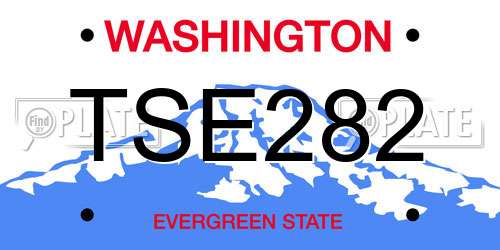 TSE282 Washington License Plate