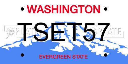 TSET57 Washington License Plate