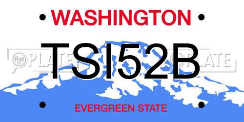 TSI52B Washington License Plate
