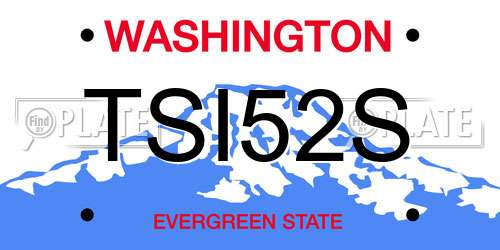 TSI52S Washington License Plate