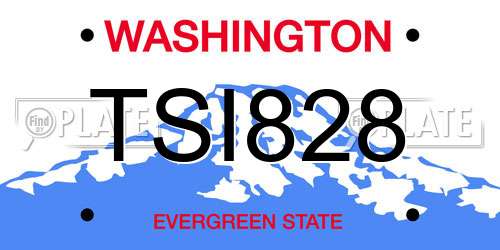 TSI828 Washington License Plate