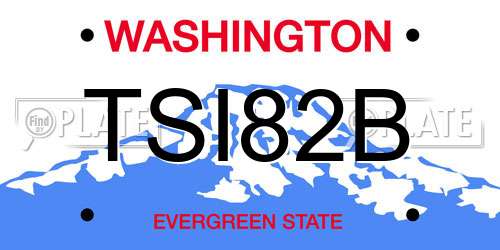 TSI82B Washington License Plate