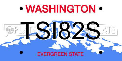 TSI82S Washington License Plate