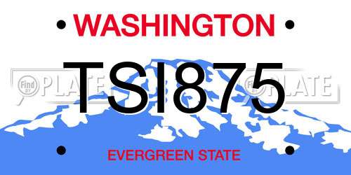 TSI875 Washington License Plate