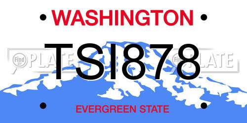 TSI878 Washington License Plate