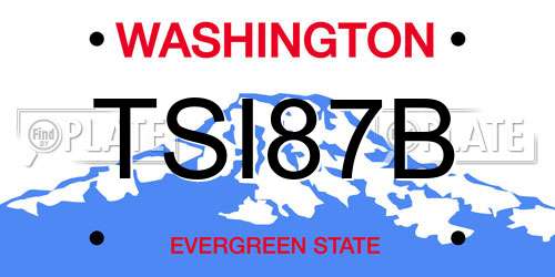 TSI87B Washington License Plate