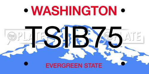 TSIB75 Washington License Plate