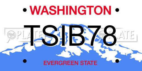 TSIB78 Washington License Plate