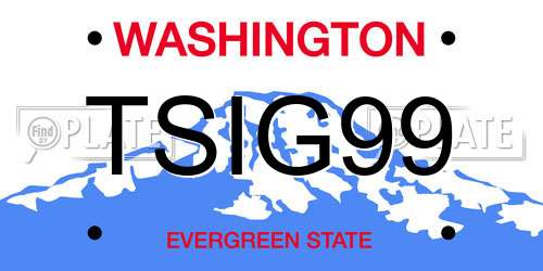 TSIG99 Washington License Plate