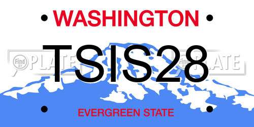 TSIS28 Washington License Plate