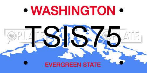 TSIS75 Washington License Plate