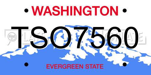 TSO7560 Washington License Plate