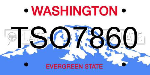 TSO7860 Washington License Plate