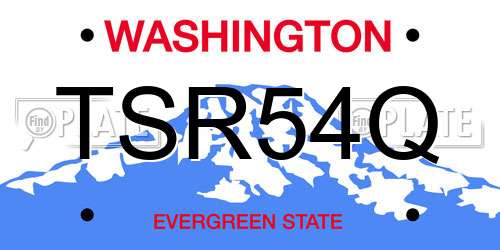TSR54Q Washington License Plate