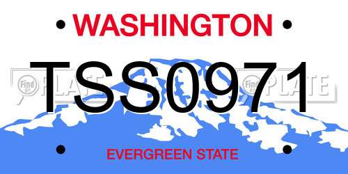 TSS0971 Washington License Plate