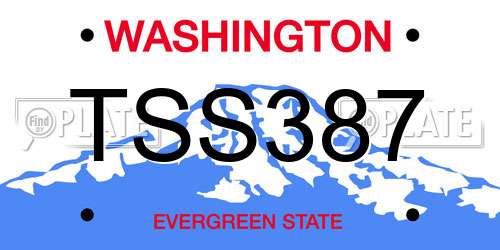 TSS387 Washington License Plate