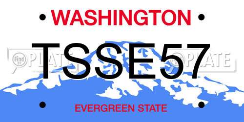 TSSE57 Washington License Plate