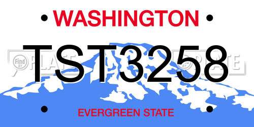 TST3258 Washington License Plate