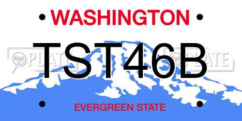 TST46B Washington License Plate