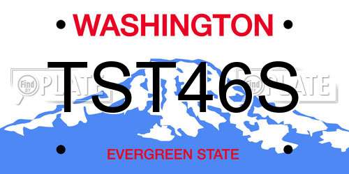TST46S Washington License Plate