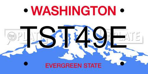 TST49E Washington License Plate
