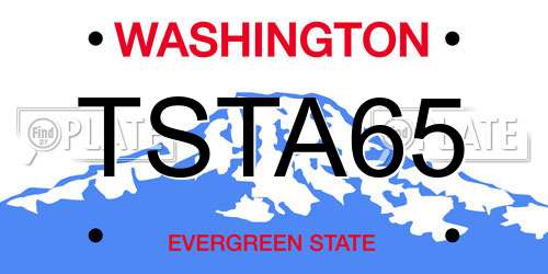 TSTA65 Washington License Plate