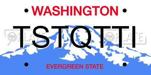 TSTQTTI Washington License Plate