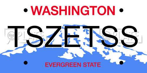 TSZETSS Washington License Plate