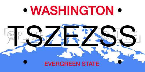 TSZEZSS Washington License Plate