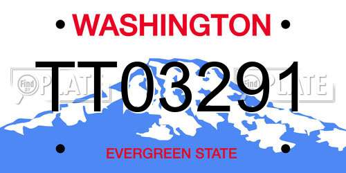 TT03291 Washington License Plate
