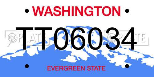TT06034 Washington License Plate