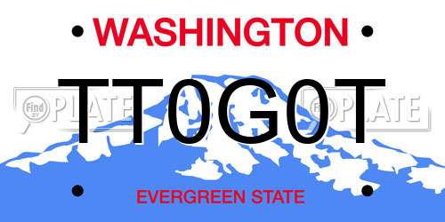 TT0G0T Washington License Plate