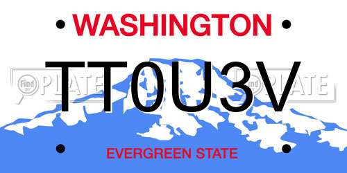 TT0U3V Washington License Plate